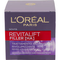 L'Oreal Paris Crema Viso Giorno Revitalift Filler, Azione Antirughe Rivolumizzante Acido Ialuronico Concentrato,50 ml