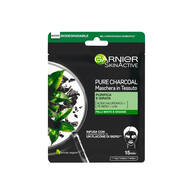 Garnier Maschera in Tessuto Pure Charcoal, Idratante per Pelli Normali o Miste, 32 ml